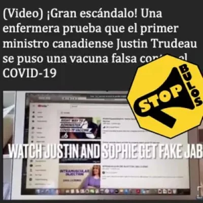 Bulo Enfermera prueba la vacunación falsa de Justin Trudeau.