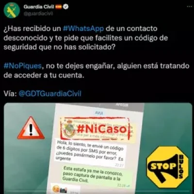 Whatsapp  codigo de 6 digitos SMS eviado por error.