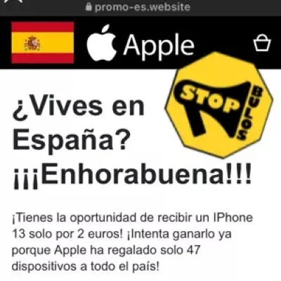 Estafa premio Iphone13 en instagram