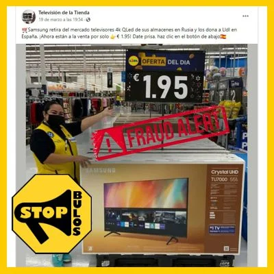 OFERTA en Lidl, Tv Samsung 4K a 1,95€.