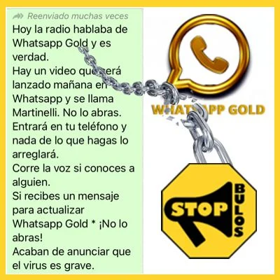 Whatsapp Gold y Virus Martinelli.