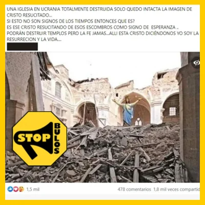 Iglesia de Ucrania con Cristo resucitado.