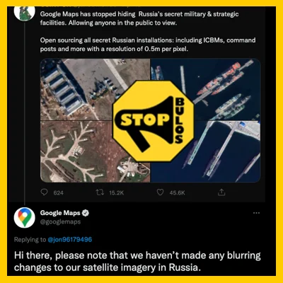 Google Maps muestra sin pixelar instalaciones militares rusas.