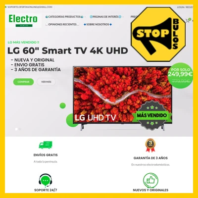 WEB Falsa – Electro-Ventas.com.