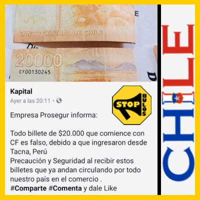 Billetes falsos en Chile