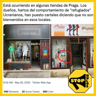 Tiendas de Praga prohíben la entrada a Ucranianos.