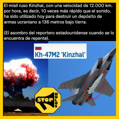 Ataque Ruso con el misil Kinzhal en territorio ucraniano￼.