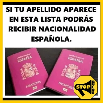 España concede nacionalidad española si tu apellido aparece en una lista.