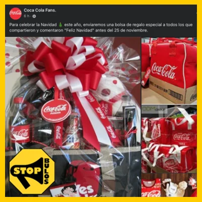 Regalos de navidad de Coca-Cola en Facebook.
