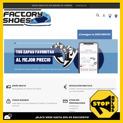 Web falsa FactoryShoes.com