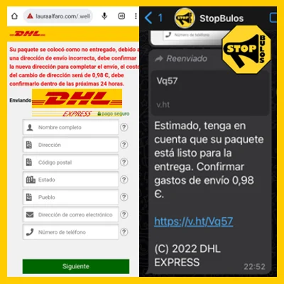 SMISHING  – SMS suplantando a DHL