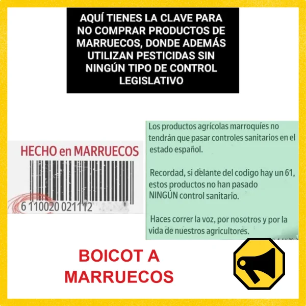 El código de barras no demuestra que un producto sea de Marruecos